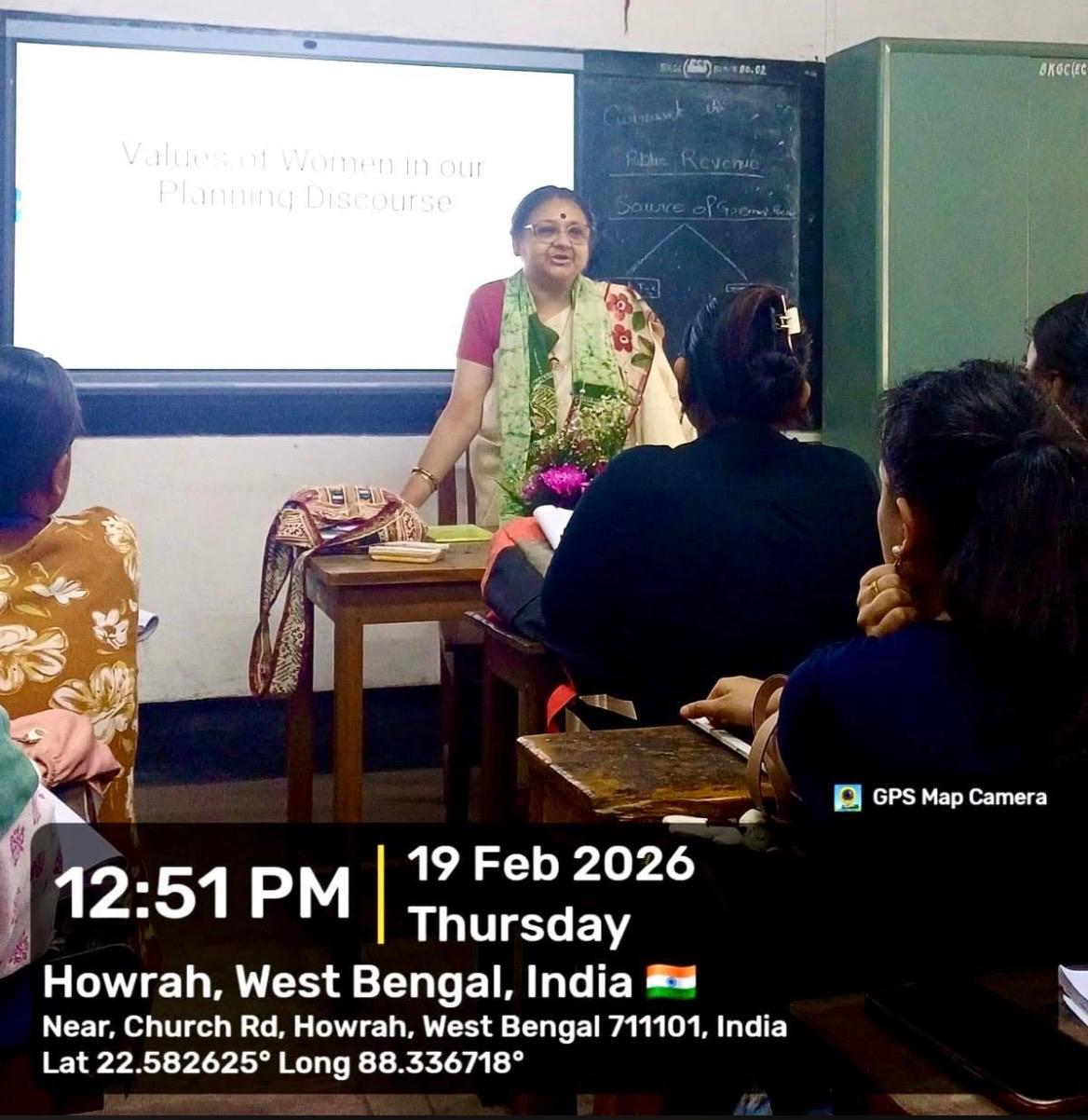 Extension Lecture on 'Values of Women in Our Planning Discourse', by Dr. Indrakshi Ghosh, Associate Professor, Behala College (Autonomous), Kolkata